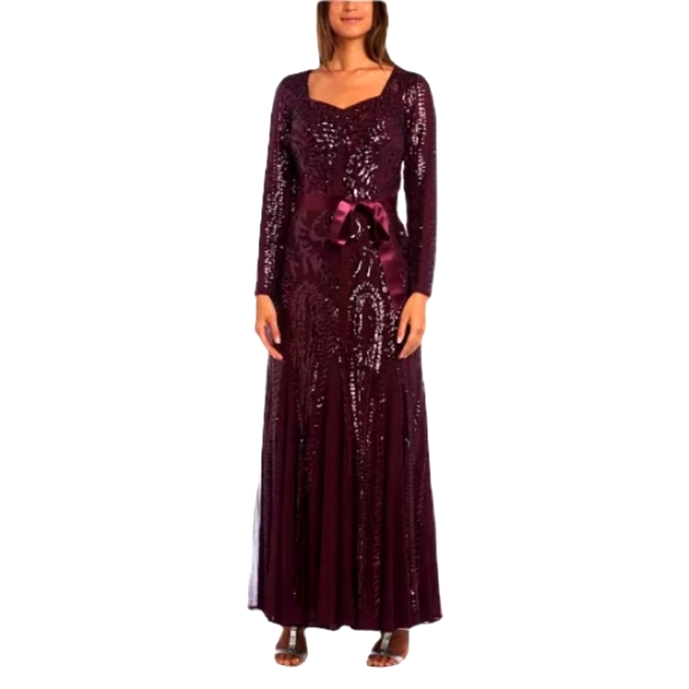 R & M Richard's long sleeve formal gown